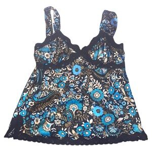 Vintage y2k early 2000s Renee Kelly Lace Trim Cami Top